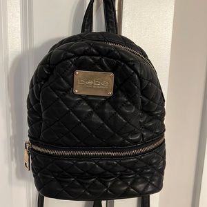 Bebe black mini backpack with gold hardware